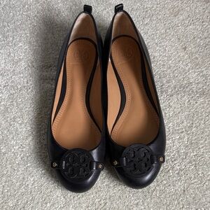 Tory Burch Gabriel Black Leather Flats